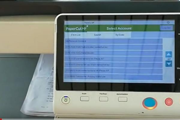 KostenStellen Auswahl Konica Minolta