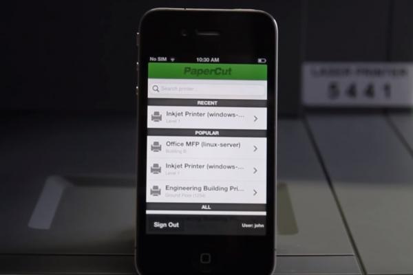 PaperCut Mobile Print Applikation